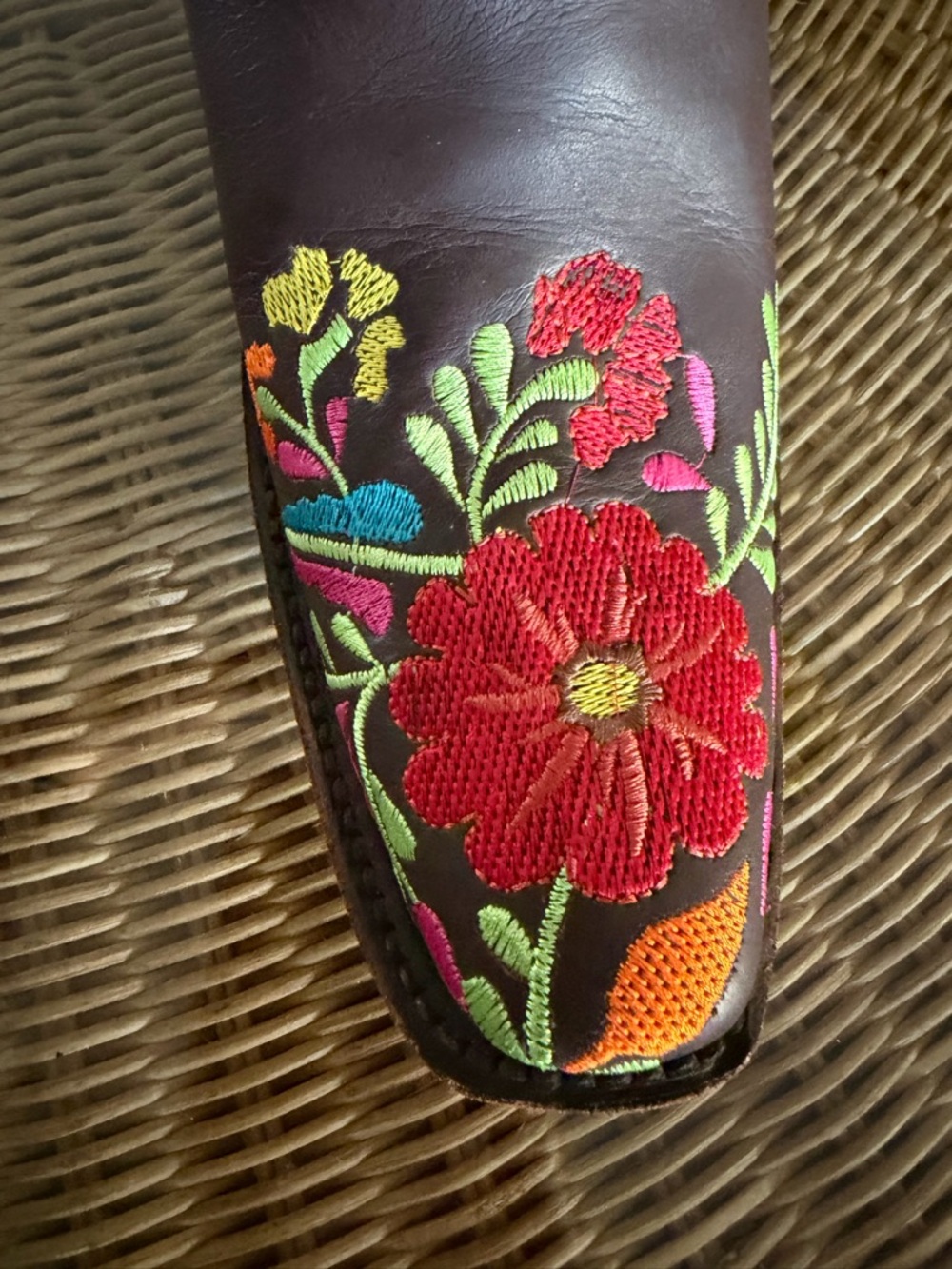 New Rodeo Quincy ROSITA embroidered flowers and fringe leather boot boots 9.5 - Picture 7 of 10